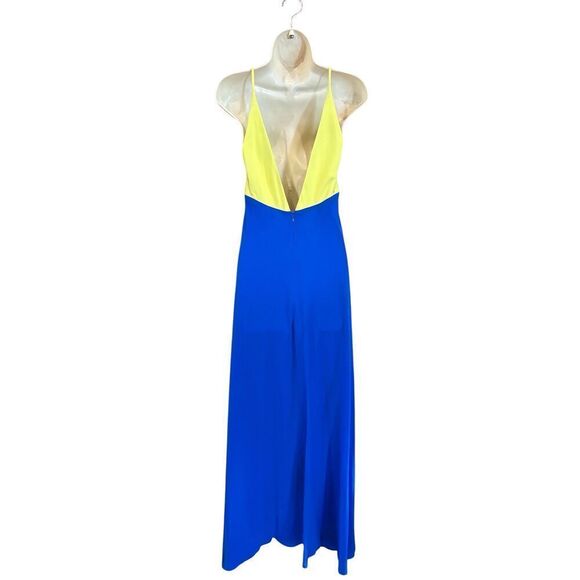 Le Superbe Duality V-Neck Maxi Slip Dress in Vibrant Blue & Yellow NWT Size 0 - Picture 5 of 8